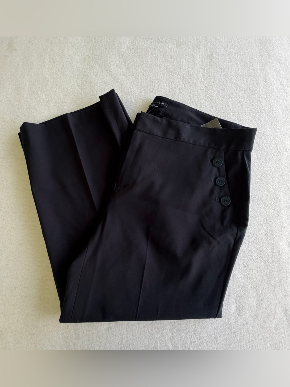 NWT Tommy Hilfiger Wide Leg Sailor Dress Pants Black Size 10